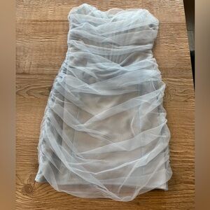 White Fox corset mini dress - light blue - small